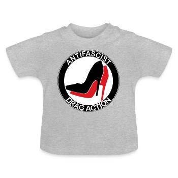 ANTIFASCIST DRAG ACTION - Baby Bio-T-Shirt mit Rundhals - Grau meliert - Vorne