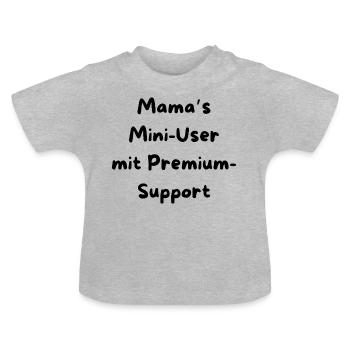 Mamas User - Baby Bio-T-Shirt mit Rundhals - Grau meliert - Vorne