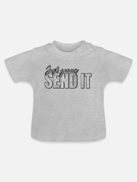 Just Gonna Send It - Baby Bio-T-Shirt mit Rundhals - Grau meliert