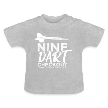 Dart Arrow Nine Dart checkout Darts Player Bullseye - Baby Organic T-Shirt with Round Neck - heather grey - Front