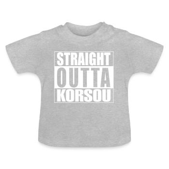 Tout droit sorti de Korsou - T-shirt bio col rond Bébé - gris chiné - Devant