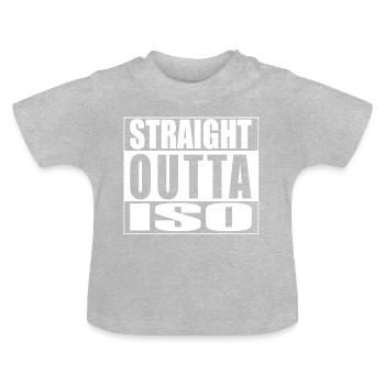 Droit Outta ISO - T-shirt bio col rond Bébé - gris chiné - Devant