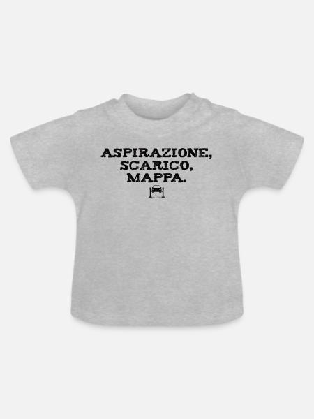 EINLASS, AUSPUFF, KARTE - Baby Bio-T-Shirt mit Rundhals - Grau meliert