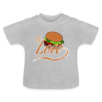 Burger - T-shirt bio col rond Bébé - gris chiné - Devant