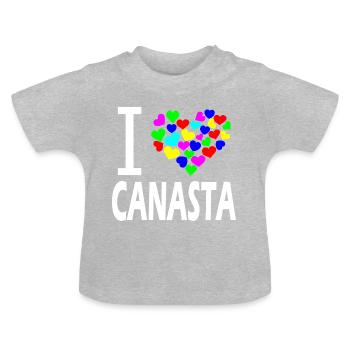 Canasta Kartenspiel Kartenspieler Geschenk idee - Baby Bio-T-Shirt mit Rundhals - Grau meliert - Vorne