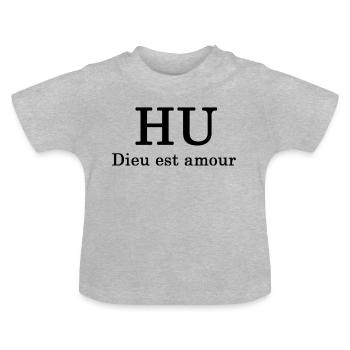 Dieu est amour - T-shirt bio col rond Bébé - gris chiné - Devant