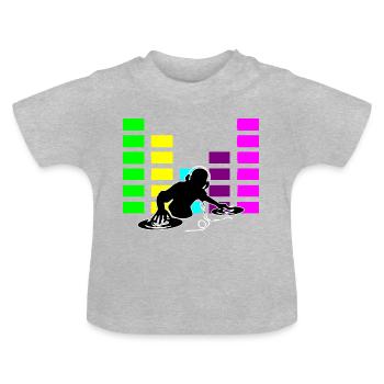 DJ - Baby Organic T-Shirt with Round Neck - heather grey - Front