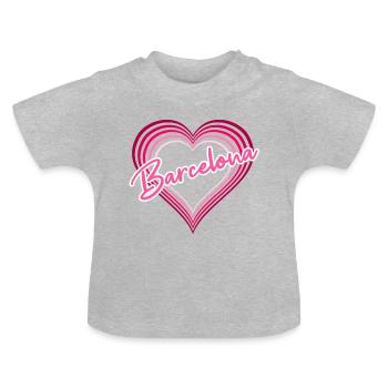 Barcelone - T-shirt bio col rond Bébé - gris chiné - Devant