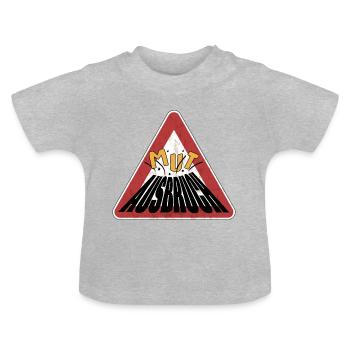 Achtung rostiges Schild Mut Ausbruch Vulkan - Baby Bio-T-Shirt mit Rundhals - Grau meliert - Vorne