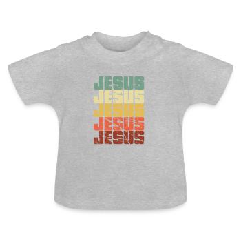 Jesus jesus jesus jesus christ foi - T-shirt bio col rond Bébé - gris chiné - Devant