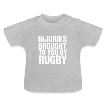 Blessures apportées à vous par le rugby - T-shirt bio col rond Bébé - gris chiné - Devant