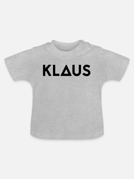 Vorname Klaus - Baby Bio-T-Shirt mit Rundhals - Grau meliert