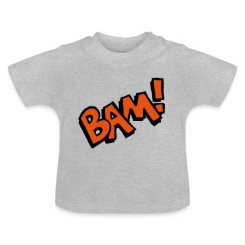 Bam! Comic Speech Bubble Funny police cadeau - T-shirt bio col rond Bébé - gris chiné - Devant
