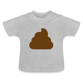 merde - T-shirt bio col rond Bébé - gris chiné - Devant