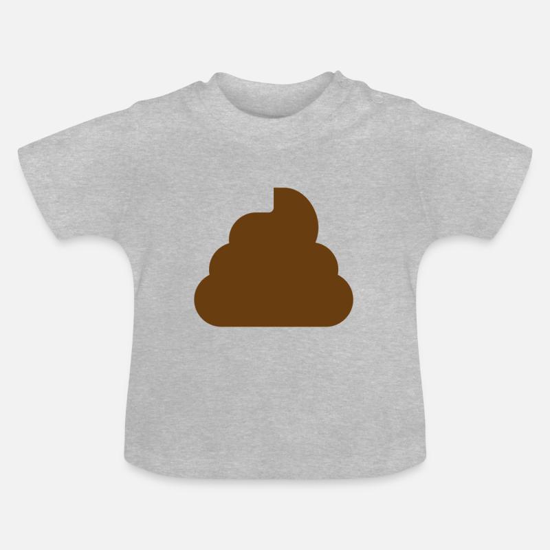 merde - T-shirt bio col rond Bébé - gris chiné