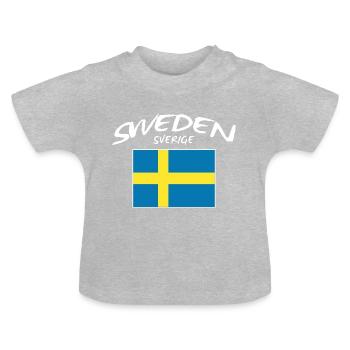 Sweden Sweden Swedish flag Swedish - Baby Organic T-Shirt with Round Neck - heather grey - Front