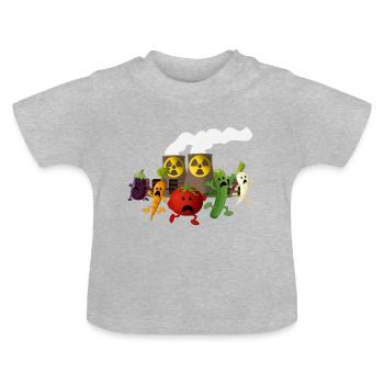 Nuclear Veggies - Baby Organic T-Shirt with Round Neck - heather grey - Front