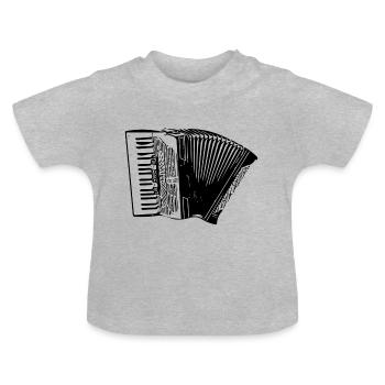 Akkordeon - Baby Bio-T-Shirt mit Rundhals - Grau meliert - Vorne