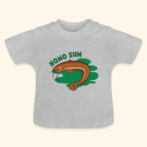Homo sum ;) - Ekologiczna koszulka niemowlęca z okrągłym dekoltem