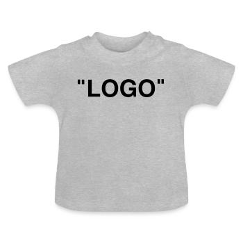 logo - T-shirt bio col rond Bébé - gris chiné - Devant