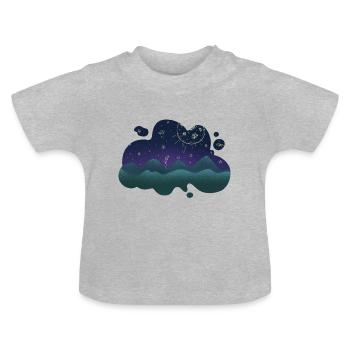 Night Artwork - Baby Organic T-Shirt with Round Neck - heather grey - Front