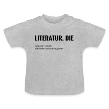 Literatur - Baby Bio-T-Shirt mit Rundhals - Grau meliert - Vorne