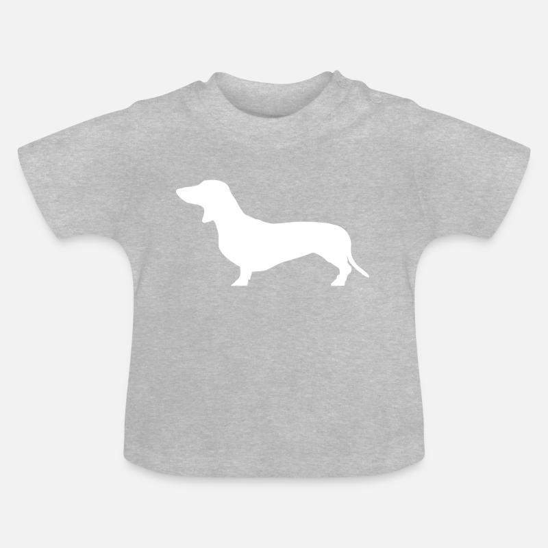 Teckel chien de chasse Teckel Teckel chiens - T-shirt bio col rond Bébé - gris chiné