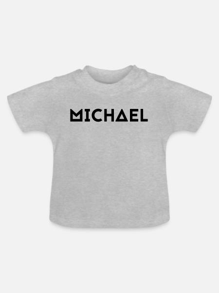 Vorname Michael - Baby Bio-T-Shirt mit Rundhals - Grau meliert