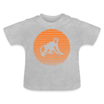singe - T-shirt bio col rond Bébé - gris chiné - Devant