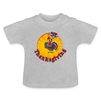 Proud bird - Baby Organic T-Shirt with Round Neck - heather grey - Front
