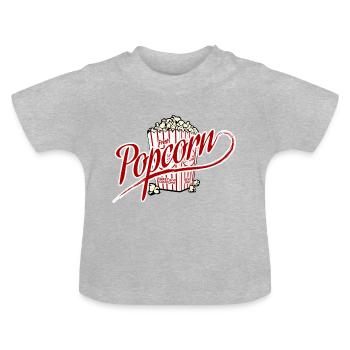 pop-corn - T-shirt bio col rond Bébé - gris chiné - Devant
