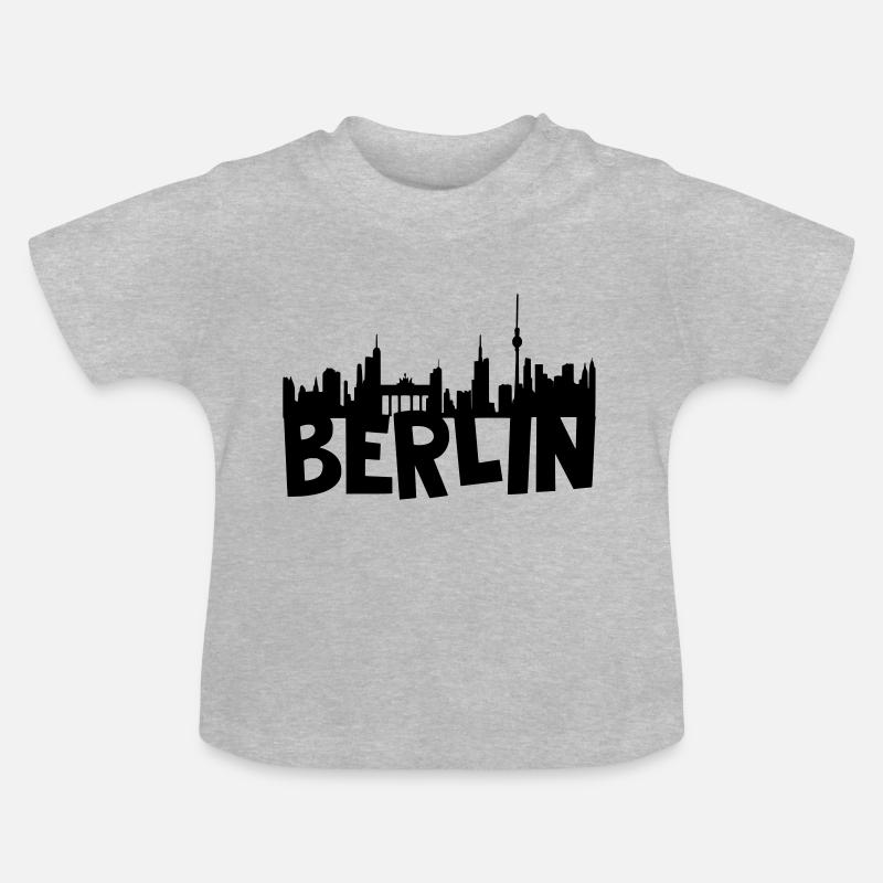 Berlin horizon - T-shirt bio col rond Bébé - gris chiné