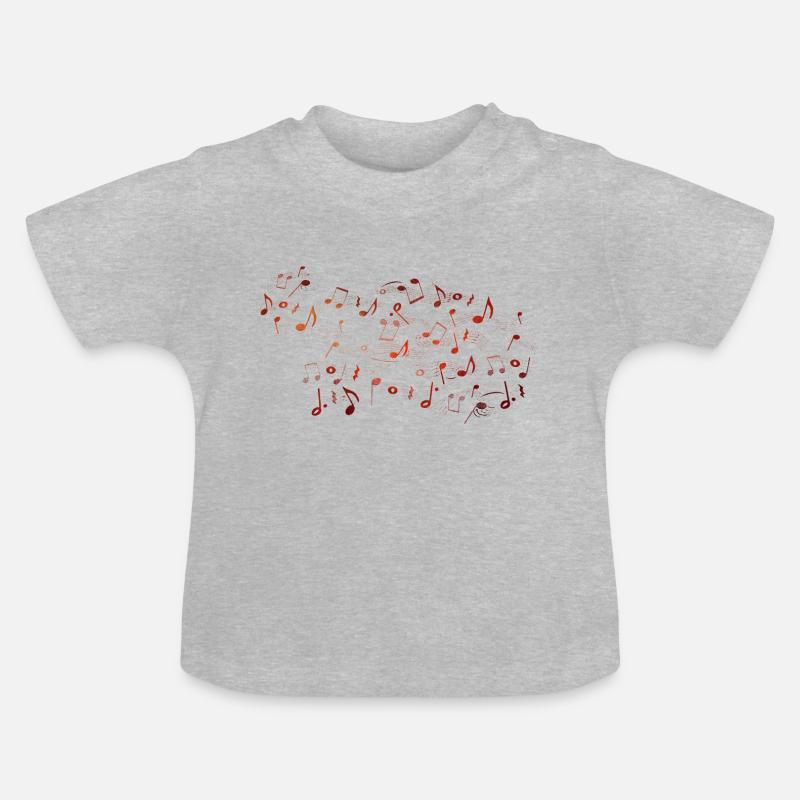 Notes de musique - T-shirt bio col rond Bébé - gris chiné