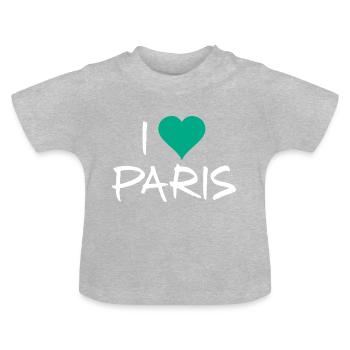 Paris - Baby Bio-T-Shirt mit Rundhals - Grau meliert - Vorne