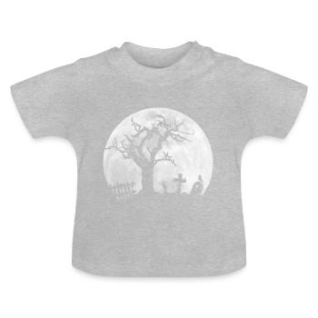 Mond Friedhof Zombie aus dem Grab Ausbruch - Baby Bio-T-Shirt mit Rundhals - Grau meliert - Vorne
