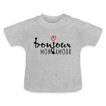 BONJOUR MON AMOUR - Baby Bio-T-Shirt mit Rundhals - Grau meliert - Vorne