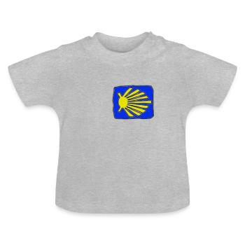 jakobsweg muschel - Baby Bio-T-Shirt mit Rundhals - Grau meliert - Vorne
