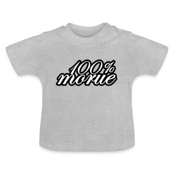 100% morue - T-shirt bio col rond Bébé - gris chiné - Devant