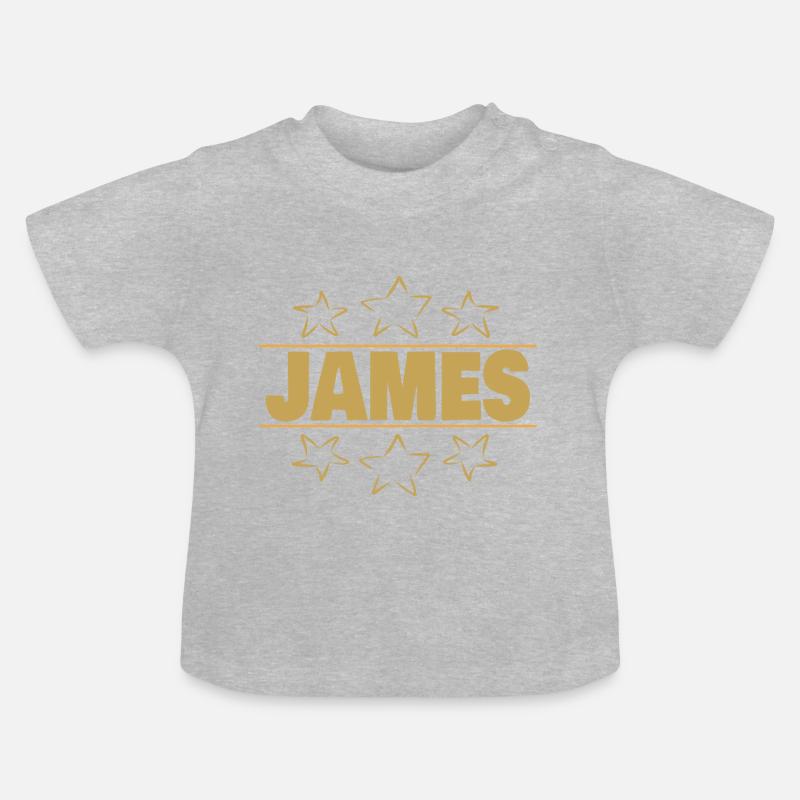 James - T-shirt bio col rond Bébé - gris chiné
