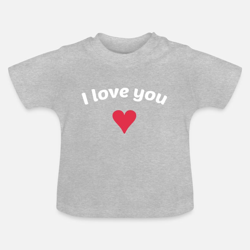 Je t'aime - T-shirt bio col rond Bébé - gris chiné