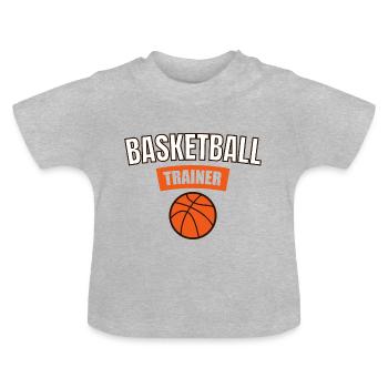 Basketball Trainer Coach - Baby Organic T-Shirt with Round Neck - heather grey - Front