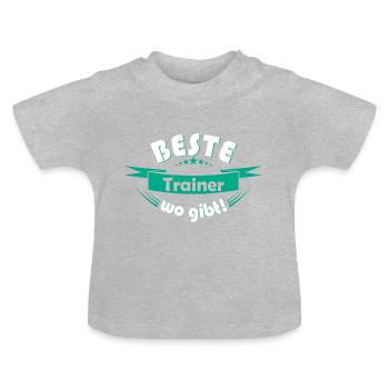 Trainer - Baby Bio-T-Shirt mit Rundhals - Grau meliert - Vorne