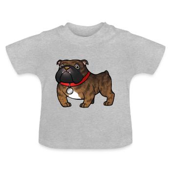 Köbi Comicstyle transparent - Baby Bio-T-Shirt mit Rundhals - Grau meliert - Vorne
