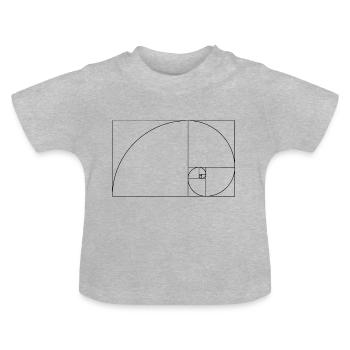 Fibonacci Spirale d’or Coupe d’or Géométrie Phi D - T-shirt bio col rond Bébé - gris chiné - Devant