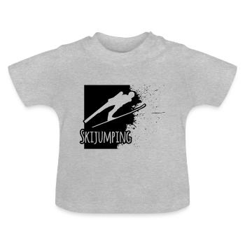 ski jumpers - ski jumpers ski jumping ski jumping - Baby Organic T-Shirt with Round Neck - heather grey - Front