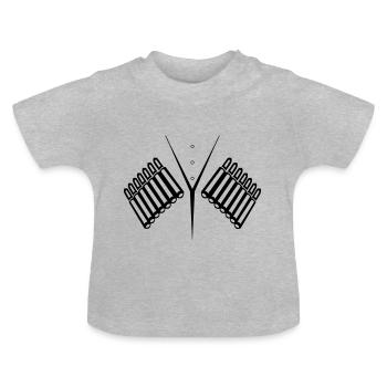 DJIGIT Style - Le guerrier du Caucase - T-shirt bio col rond Bébé - gris chiné - Devant