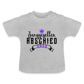 Junggesellenabschied 2023 - Baby Bio-T-Shirt mit Rundhals - Grau meliert - Vorne