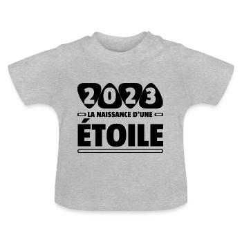 2023 année de naissance / anniversaire année 2023 - T-shirt bio col rond Bébé - gris chiné - Devant