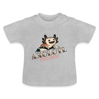 Axolotl Bonheur - T-shirt bio col rond Bébé - gris chiné - Devant