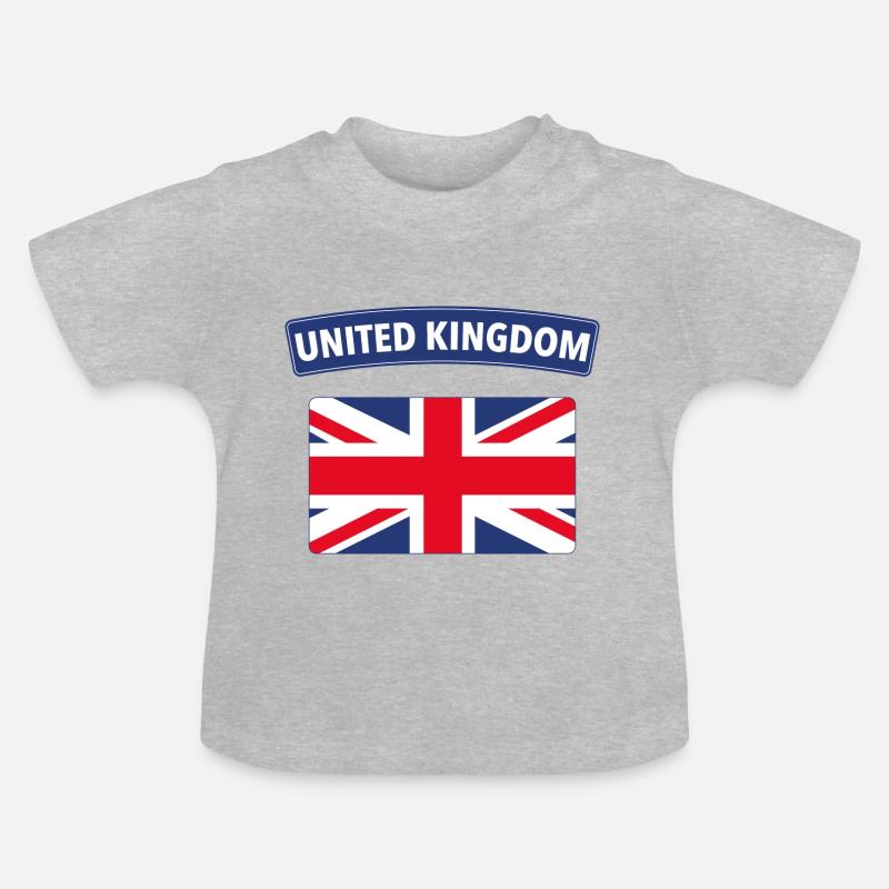 1172 Angleterre drapeau hommes dames - T-shirt bio col rond Bébé - gris chiné